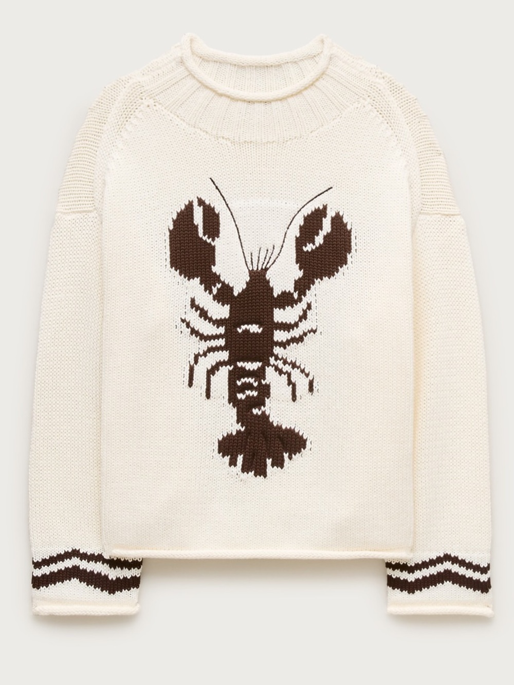 NWT J.Crew 2025 Rollneck Sweater with Lobster Intarsia